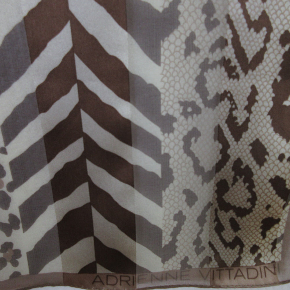Adrienne Vittadini Animal Print Silk Scarf - Long - 5418