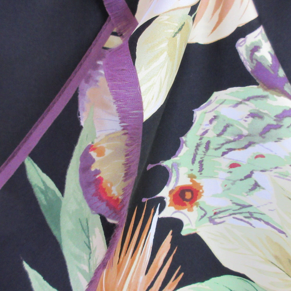 Floral Butterfly Theme Silk Scarf - Long – 5538
