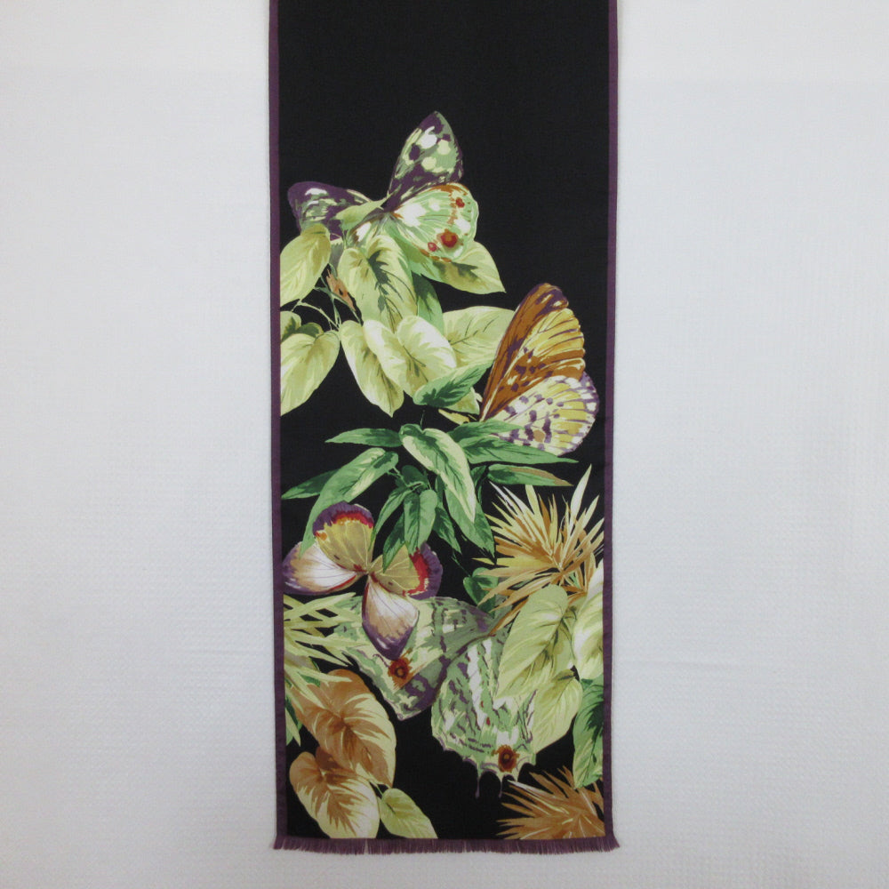 Floral Butterfly Theme Silk Scarf - Long – 5538