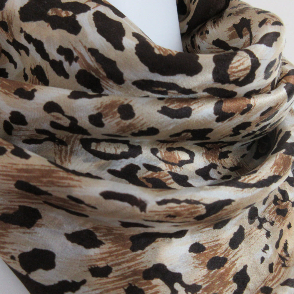 Animal Print Silk Scarf - 20" Square - 5419
