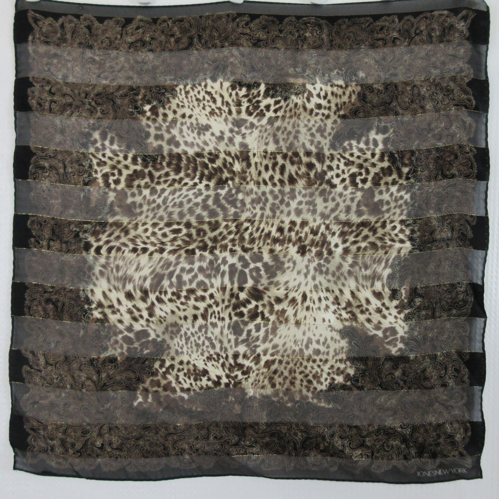 Jones New York Animal Print Silk Handkerchief - Square - 5423