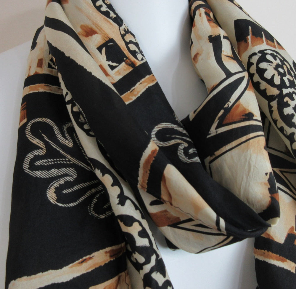 Nature Inspired Art Silk Scarf - Long - 5426
