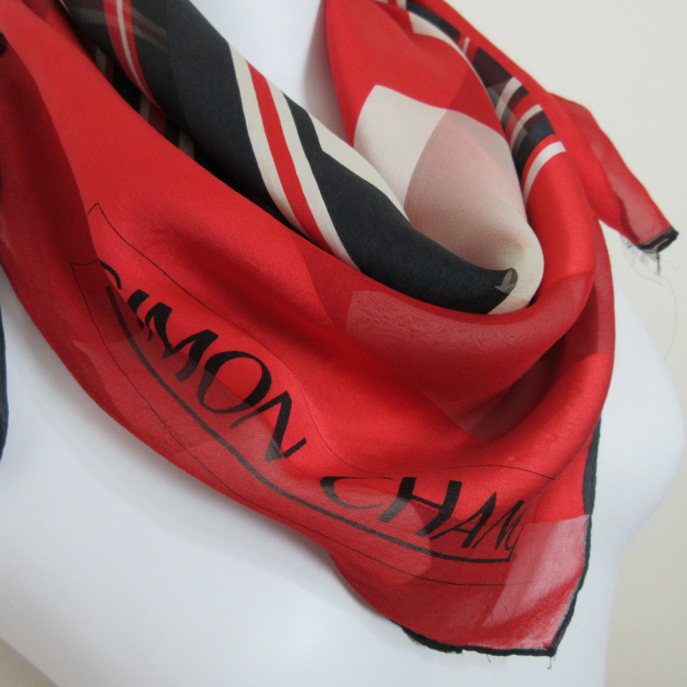 Simon Chang Geometric Silk Scarf - Square - 5427