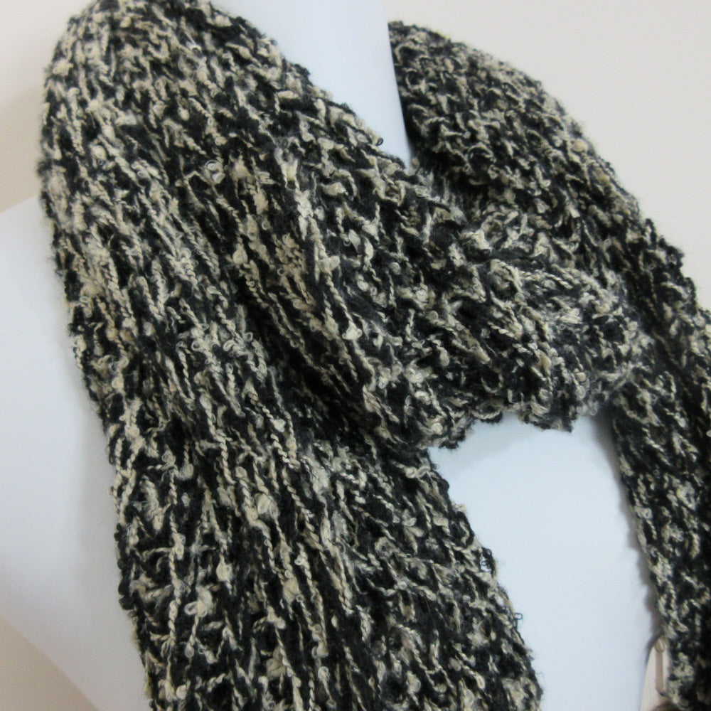 Justin & Taylor Faux Fur Pompom Knit Scarf Long - 5432