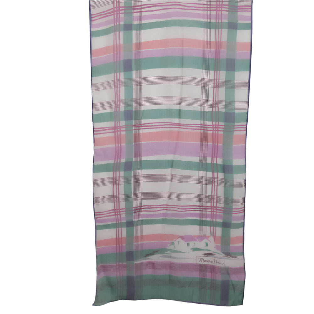 Monique Valery Art Geometric Silk Blend Scarf - Long - 5401