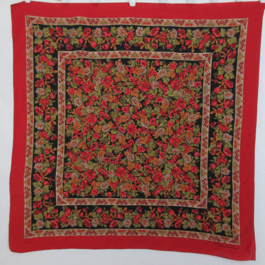 Oscar Floral Design Silk Scarf - Square - 5413