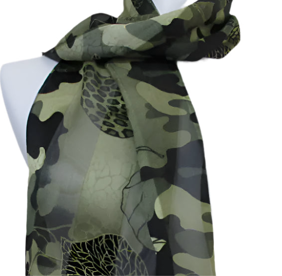 Jones New York Designer Animal Print Silk Scarf - Long - 1179
