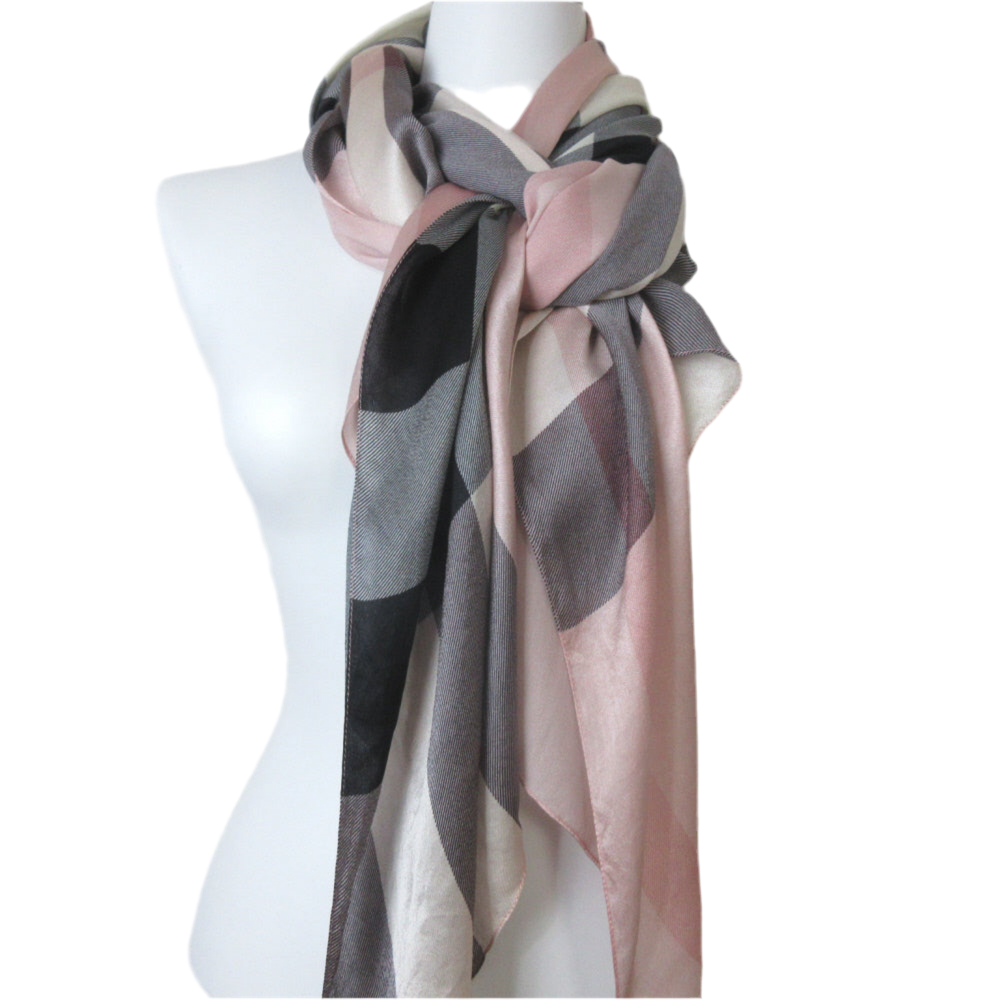 Burberry Geometric Silk Scarf - Long - 5486