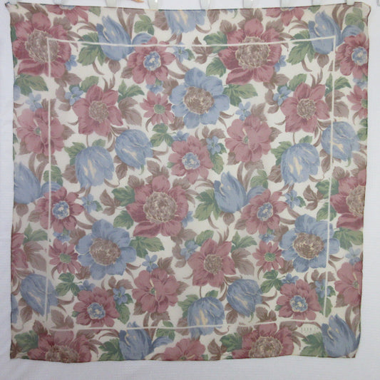 ECHO Designer Floral Chiffon Silk Scarf - Square - 1001