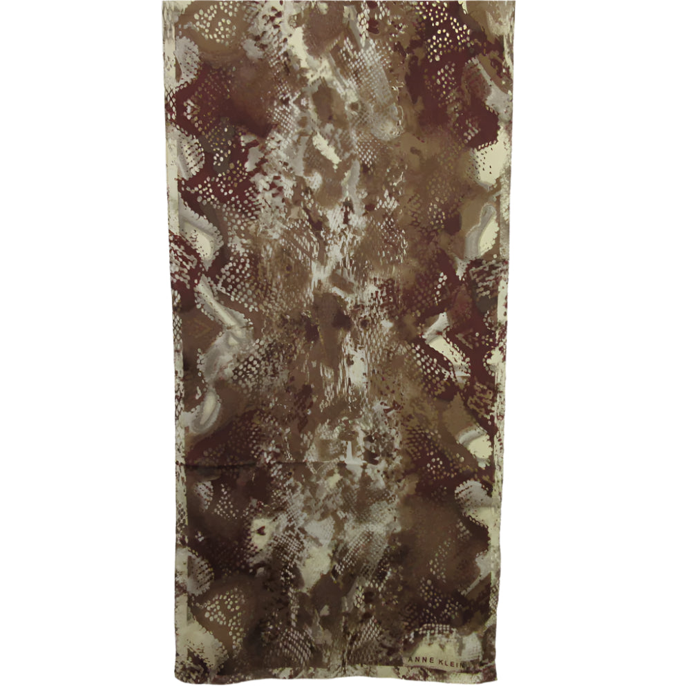 ANNE KLEIN Designer Animal Print Silk Scarf - Long - 1038