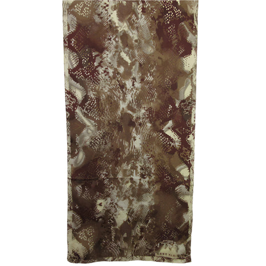 ANNE KLEIN Designer Animal Print Silk Scarf - Long - 1038