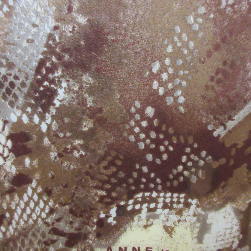 ANNE KLEIN Designer Animal Print Silk Scarf - Long - 1038
