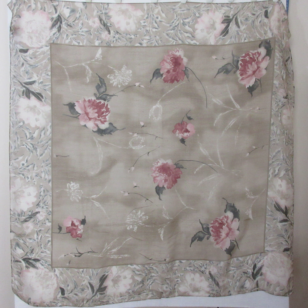Saldarini Silk Scarf - Museum Fine Arts Boston - Floral - 41" Square