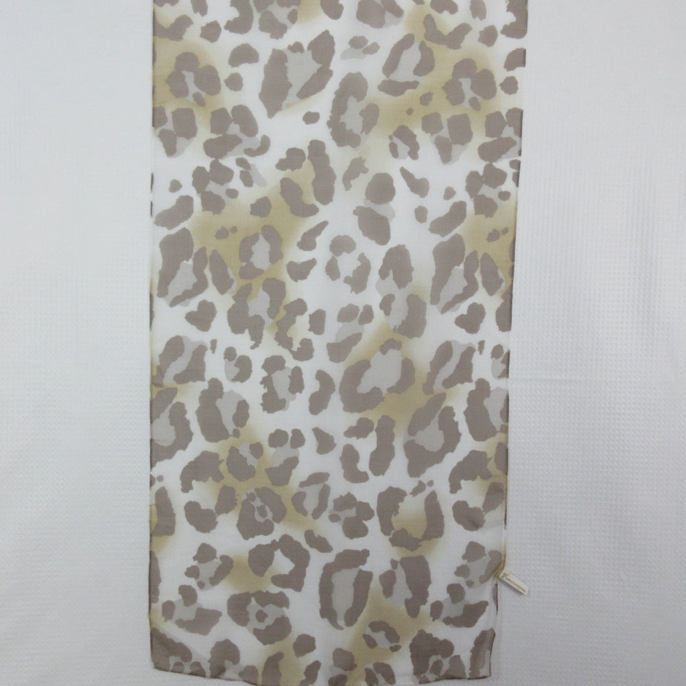 Lightweight Animal Print Design Silk Scarf - Long - 1173