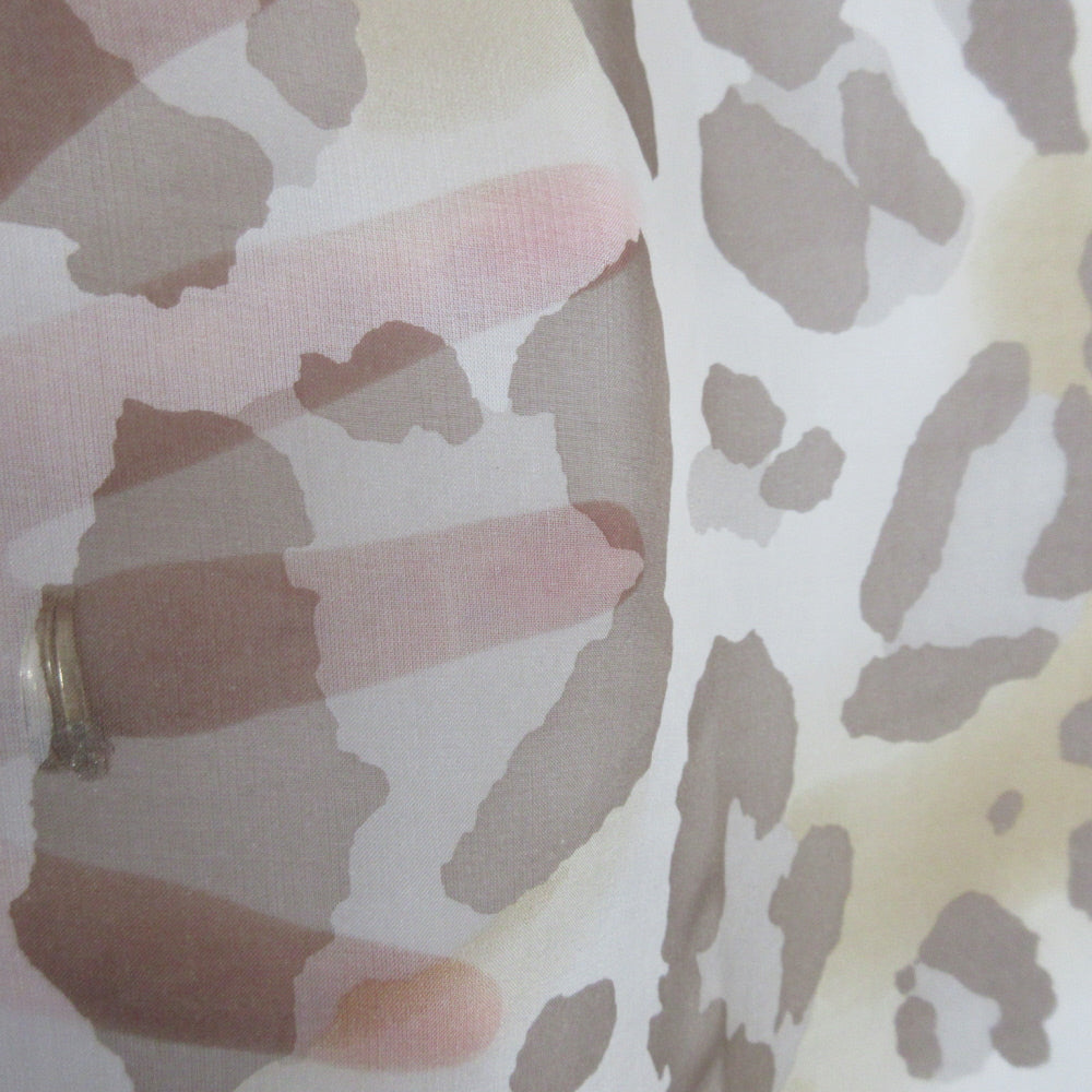Lightweight Animal Print Design Silk Scarf - Long - 1173