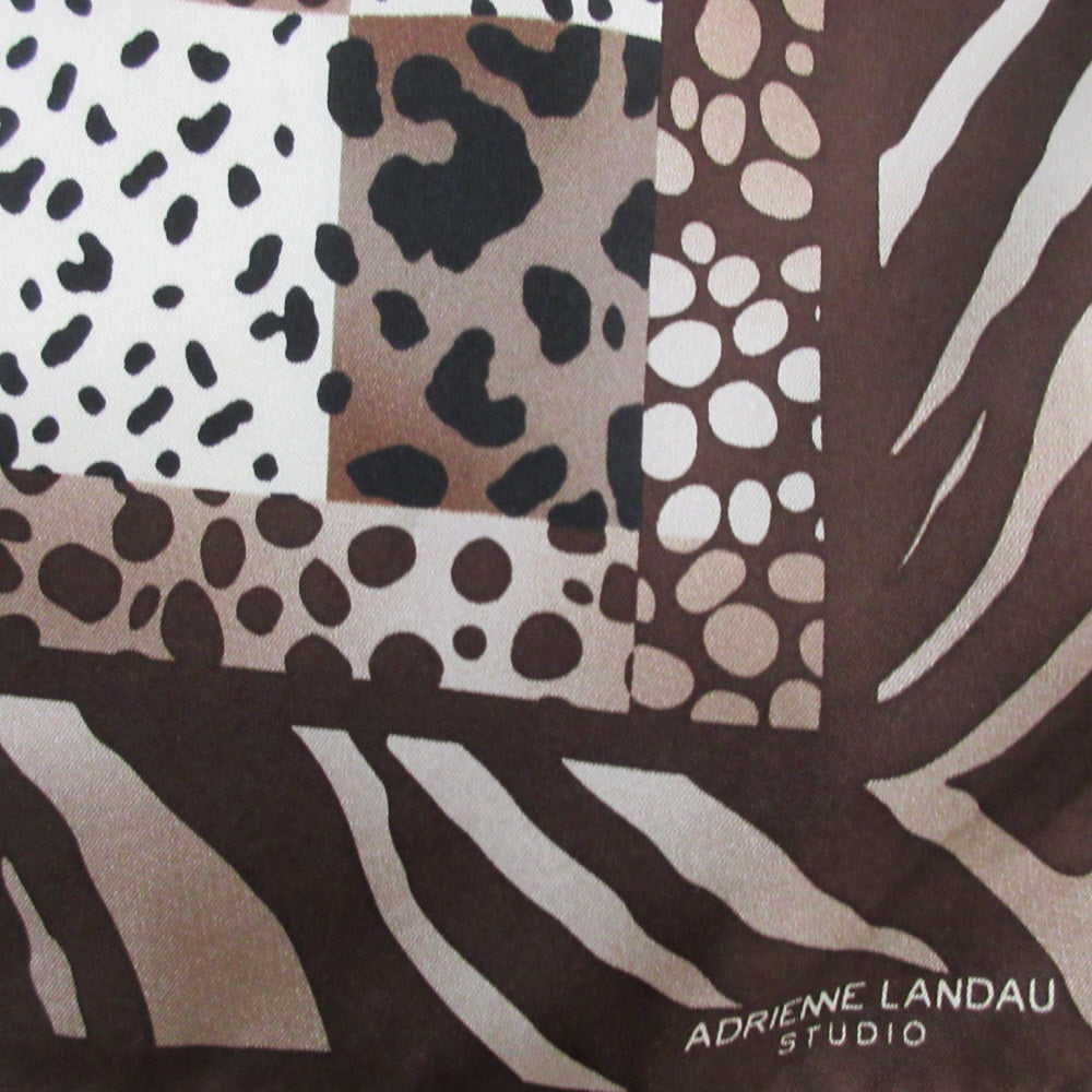 Adrienne Landau Designer Animal Print Silk Scarf - Long - 1181