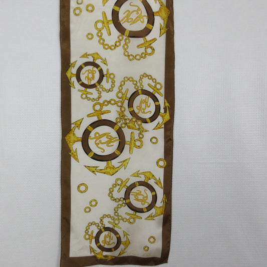 Anne Klein Designer Nautical Silk Scarf - Long - 1183