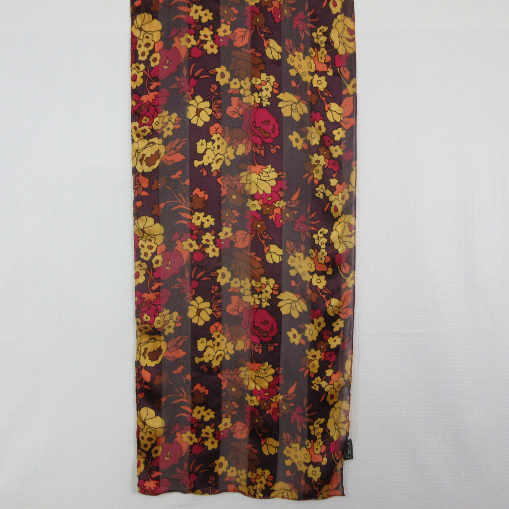 Cejon Vintage Designer Floral Silk Scarf - Long - 1231