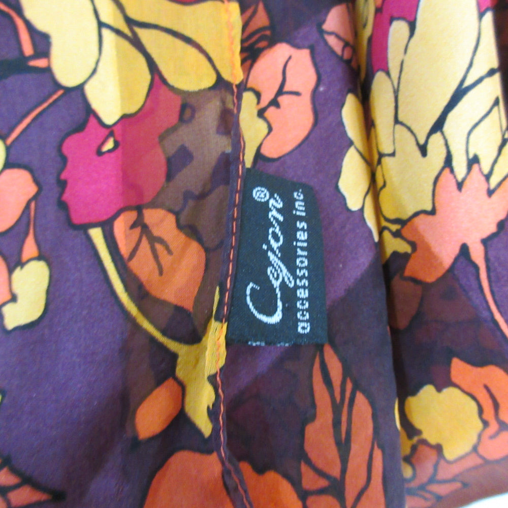 Cejon Vintage Designer Floral Silk Scarf - Long - 1231