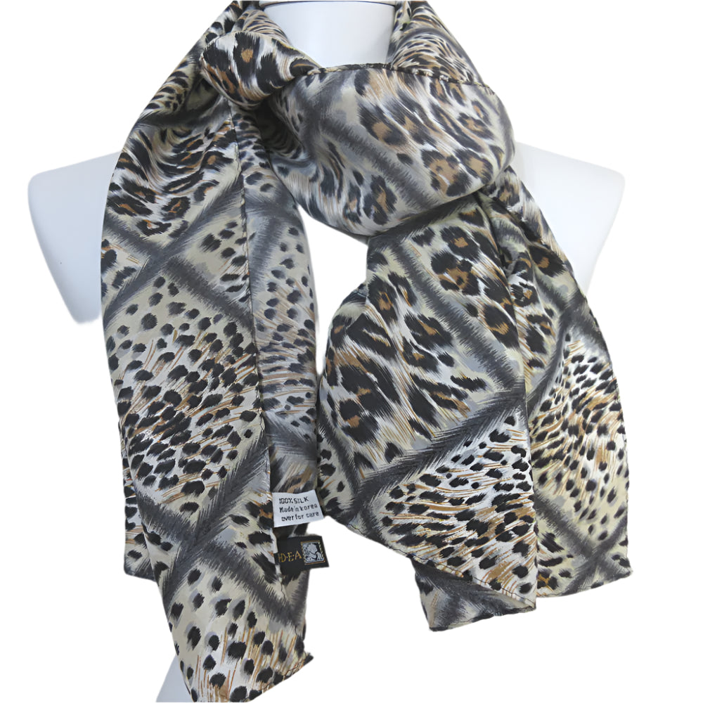 IDEA NUOVO Animal Print Silk Scarf - Long - 1236