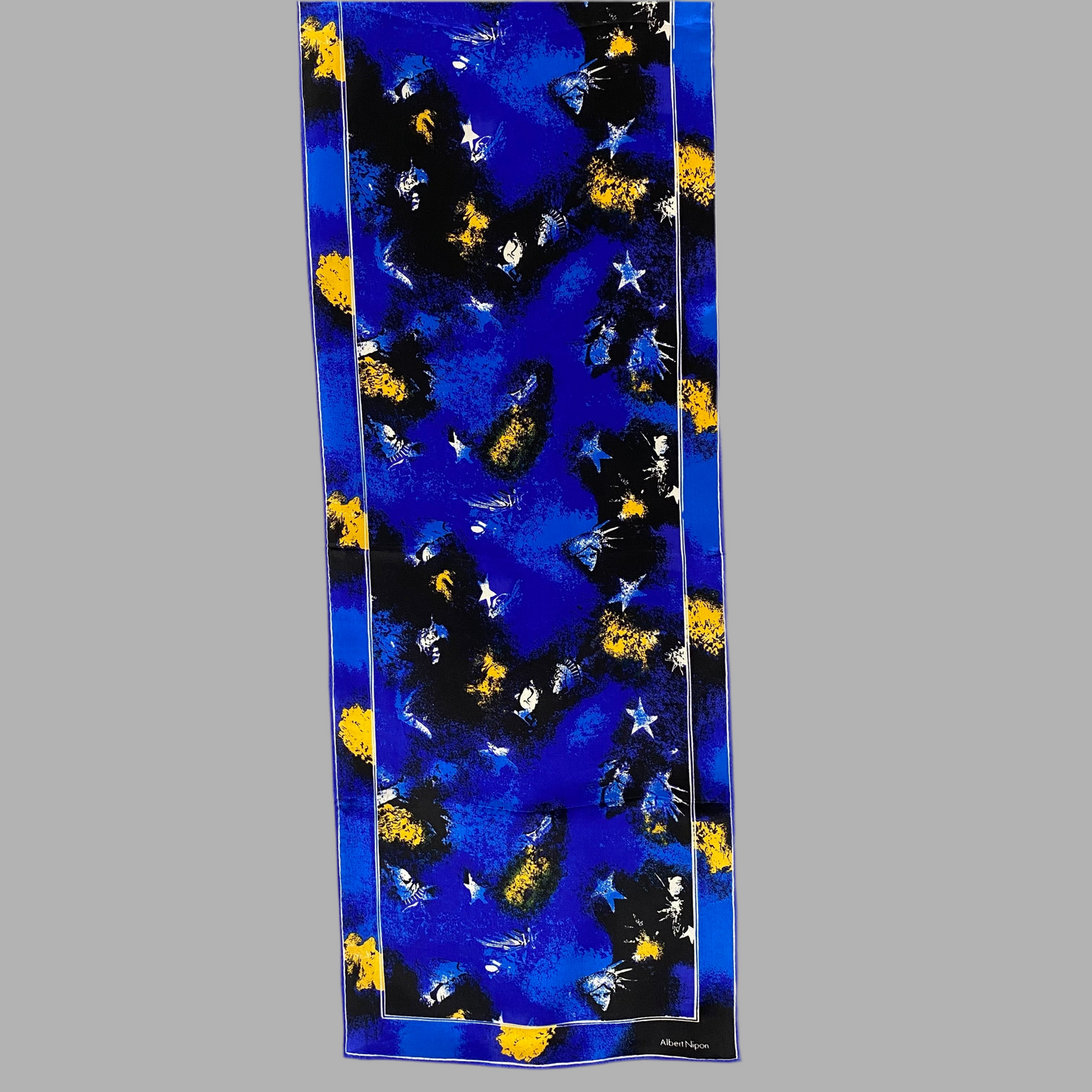 Albert Nipon Abstract Art Silk Scarf - Long - 5060