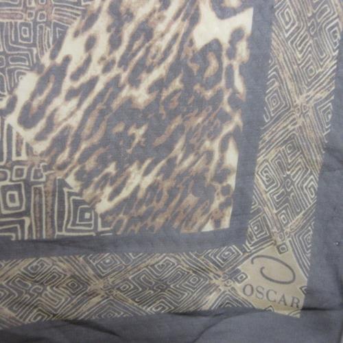 Oscar de la Renta Designer Silk Chiffon Scarf - Square - 1374