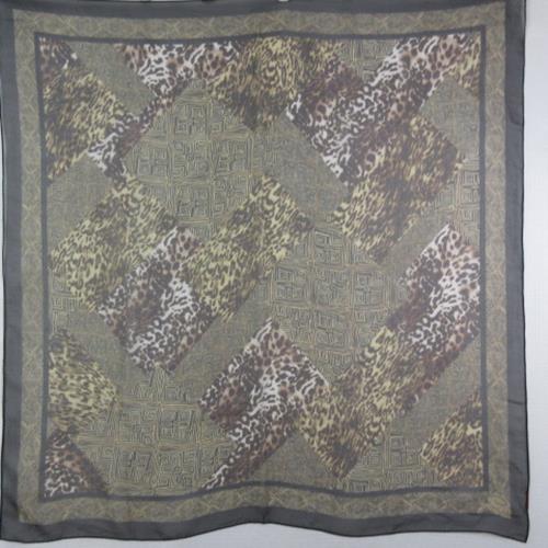 Oscar de la Renta Designer Silk Chiffon Scarf - Square - 1374