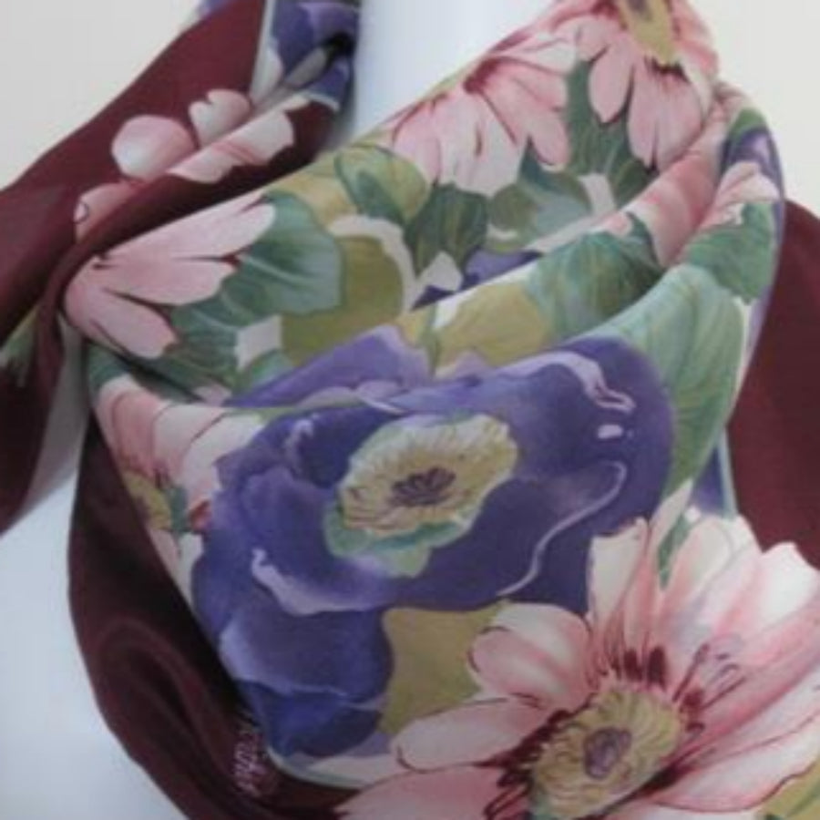 Worthington Floral Designer Silk Scarf - Square - 1378