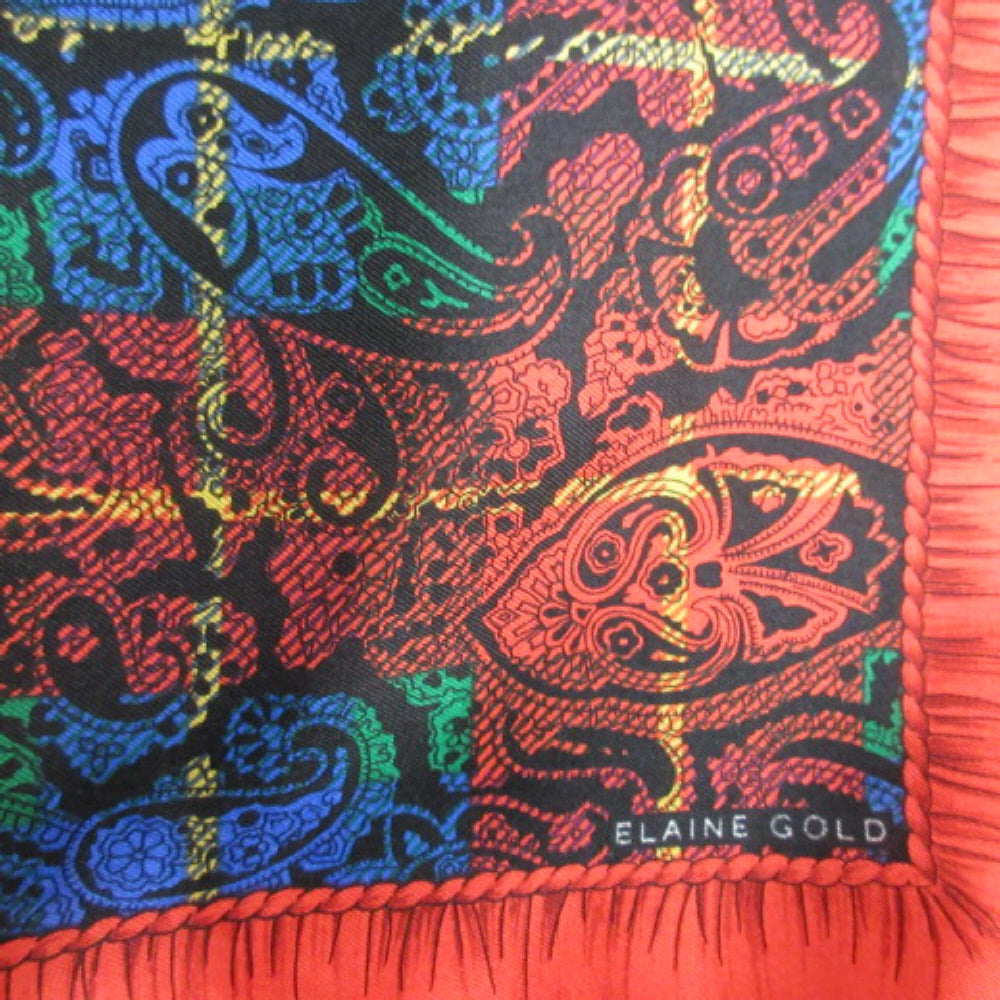 Elaine Gold Designer Silk Scarf - Square – 1398