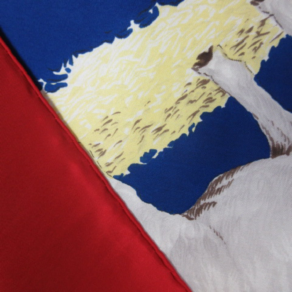 Scottish Short Horns Design Silk Scarf - Square - 1401