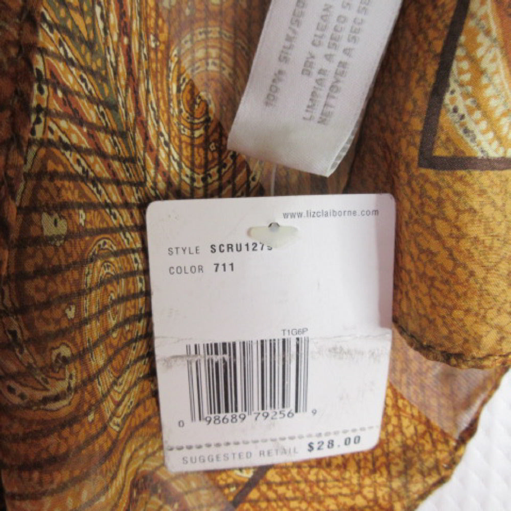 NWT - Liz Claiborne Designer Silk Scarf - Long - 1453