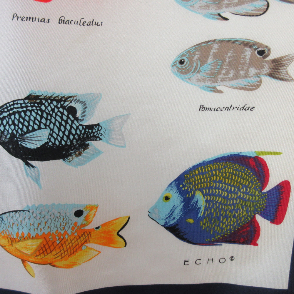 Echo Fish Silk Scarf - Square – 5439