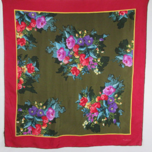 Bill Blass Designer Silk Scarf - Square - 1489