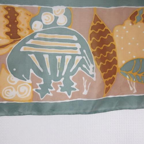 ART Batik Jungle Animals Themed Silk Scarf - Long - 1502