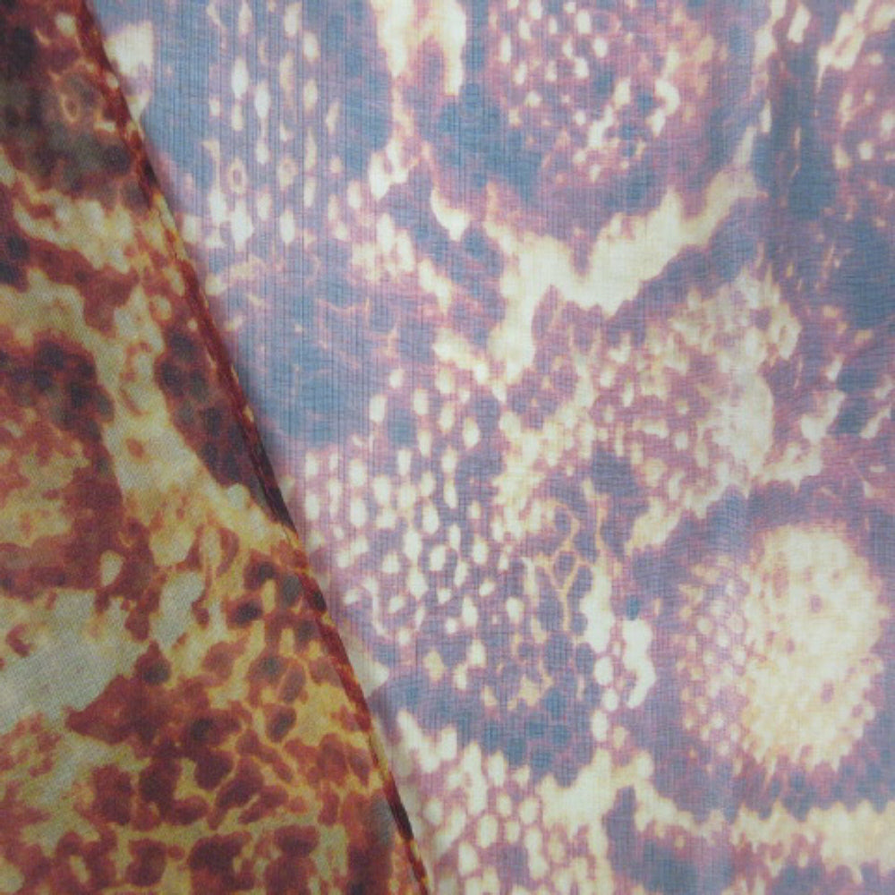 Lightweight Snakeskin Design Silk Scarf - Long - 1532