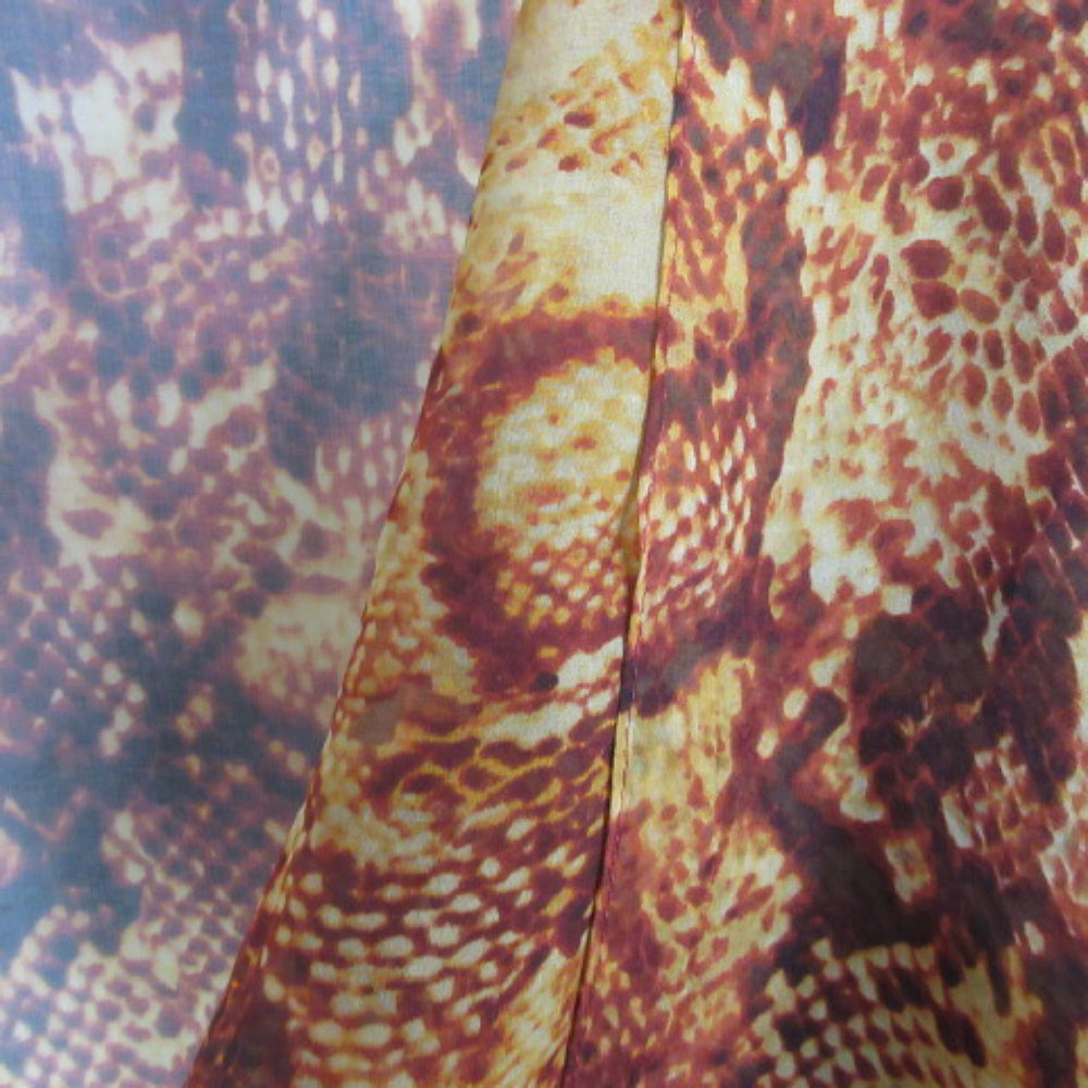 Lightweight Snakeskin Design Silk Scarf - Long - 1532