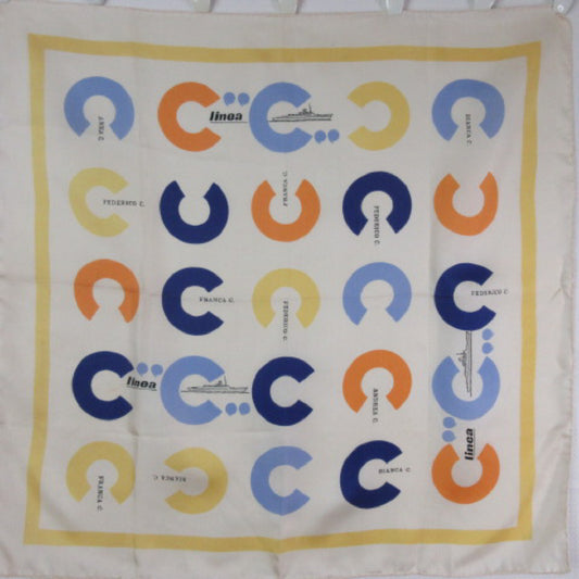 Linea C Ships Cruise Line Silk Scarf - Square - 1589