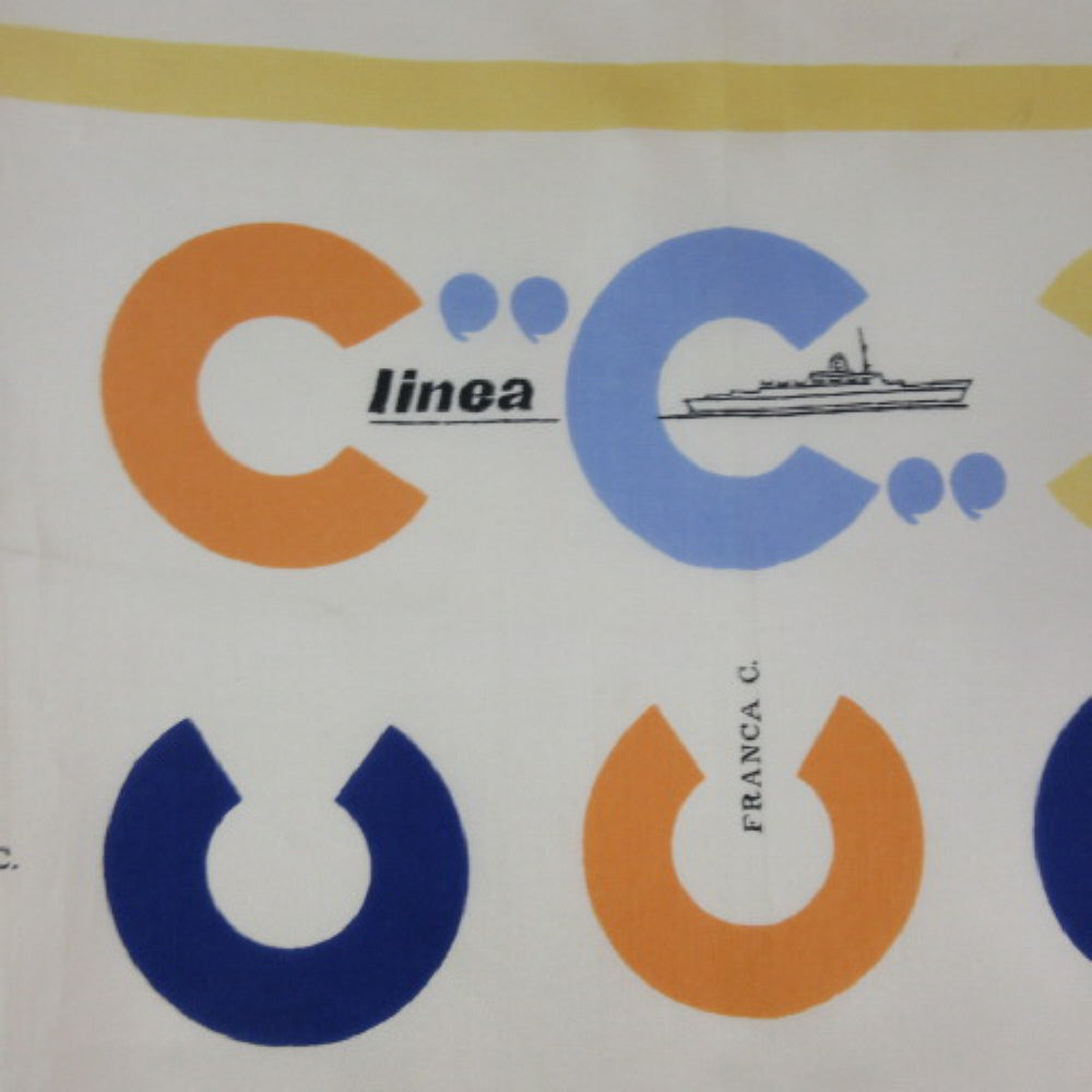 Linea C Ships Cruise Line Silk Scarf - Square - 1589