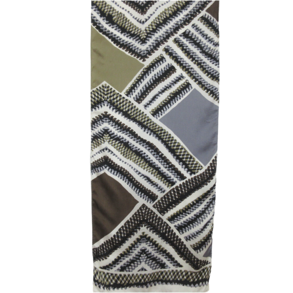 Abstract Design Silk Scarf - Long - 5409