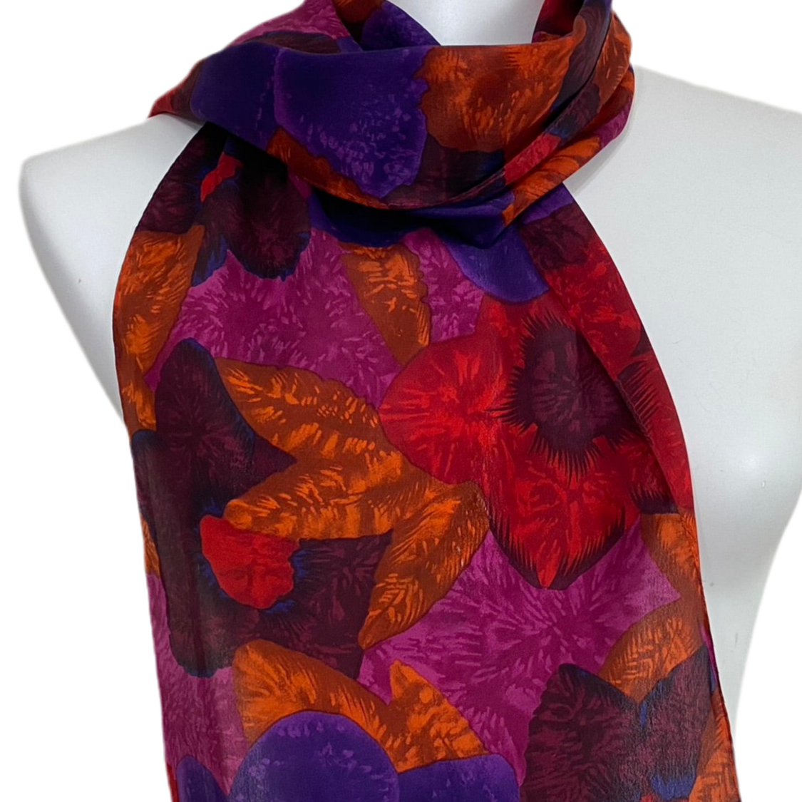 Liz Claiborne Tropical Floral Silk Scarf - Long – 5240