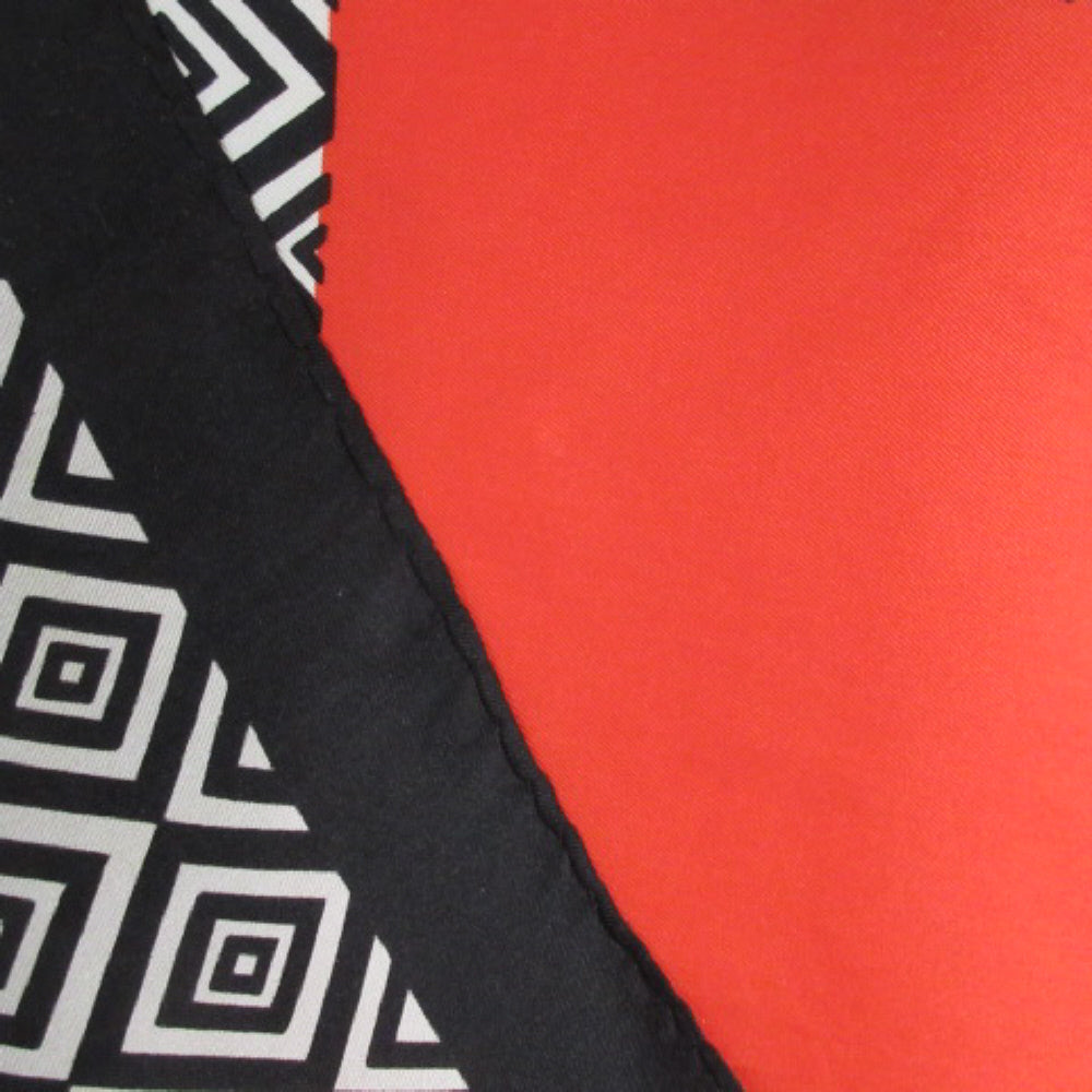 ADOLFO Silk Scarf - Designer Geometric Square - 1877