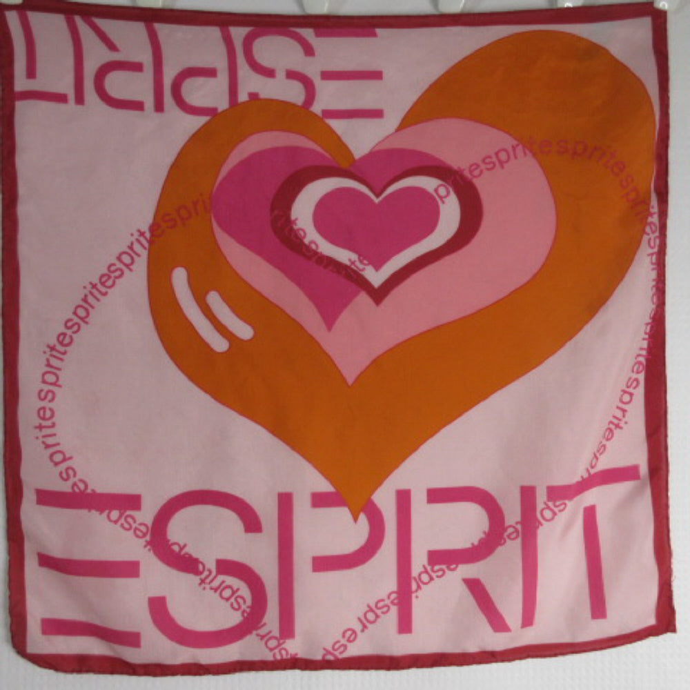 ESPRIT Designer Hearts Silk Scarf - 20" Square - 1884