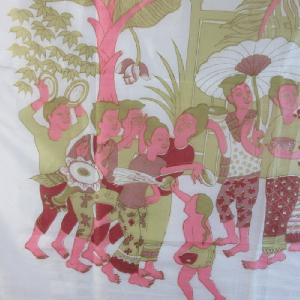 THAI SILK Designer Celebration Art Silk Scarf - Square - 1912