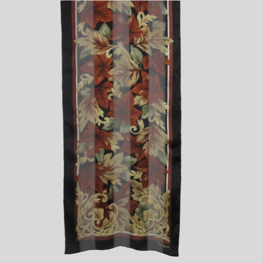 Bill Blass Autumn Leaves Silk Scarf - Long - 4080