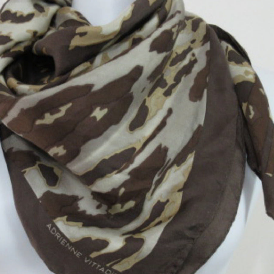 Adrienne Vittadini Animal Print Silk Scarf - Square - 2025
