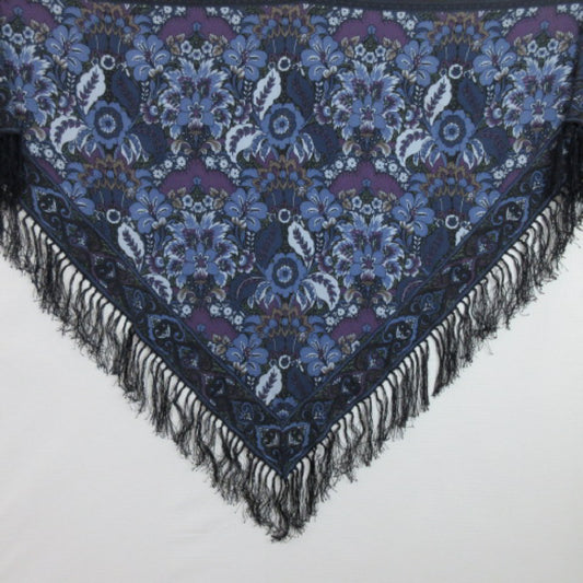 TALBOTS Designer Floral Triangle Shawl Silk Scarf - Wrap – 2029