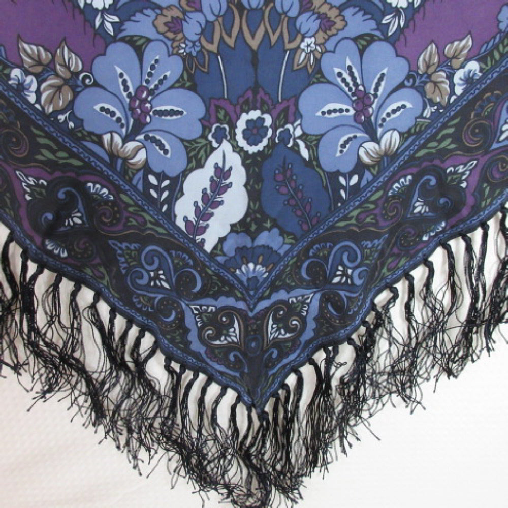 TALBOTS Designer Floral Triangle Shawl Silk Scarf - Wrap – 2029
