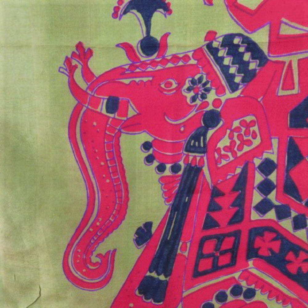 Indian Design Silk Scarf - Square - 2033