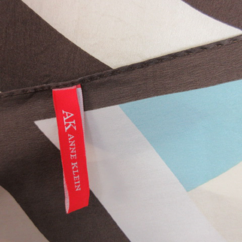 ANNE KLEIN Designer Geometric Silk Scarf - Square - 2056