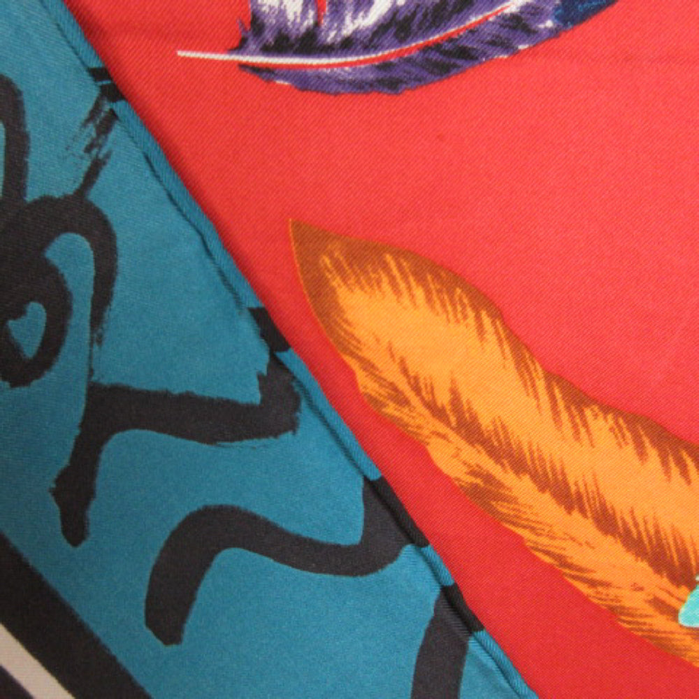Express Feathers Design Silk Scarf - Square - 2088